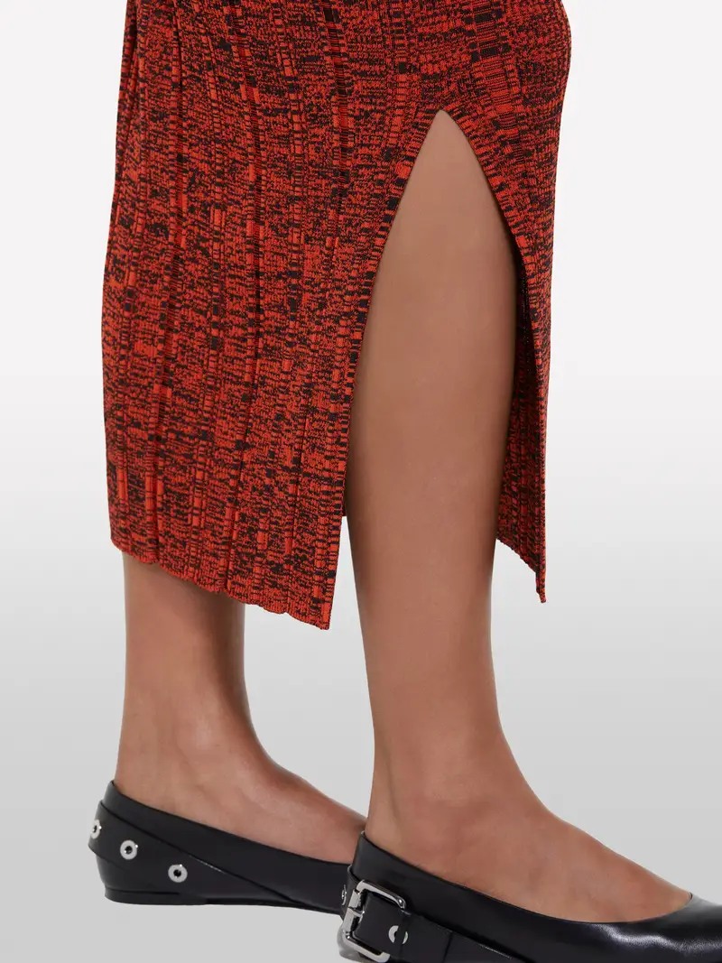 Gonna Rossa In Maglia, Donna, Rosso miniatura 5