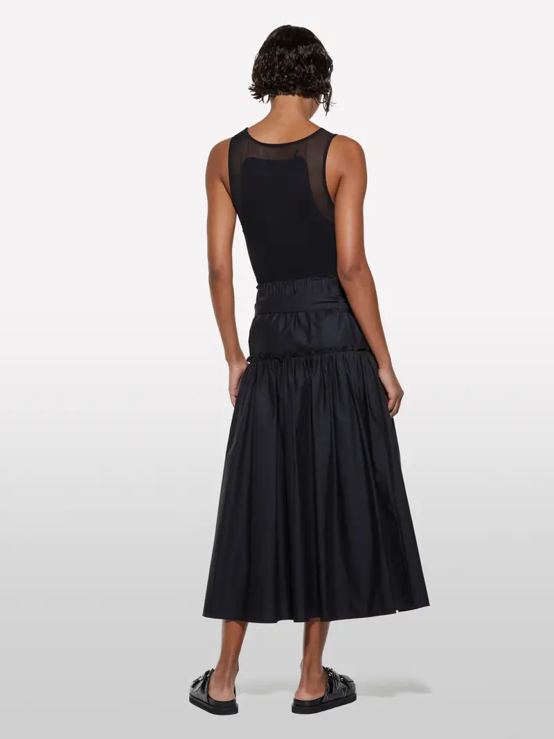 Gonna Svasata Nera Con Cintura, Donna, Nero miniatura 3