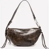 Hobo A Spalla Effetto Vintage, Donna, Marrone Scuro miniatura 5