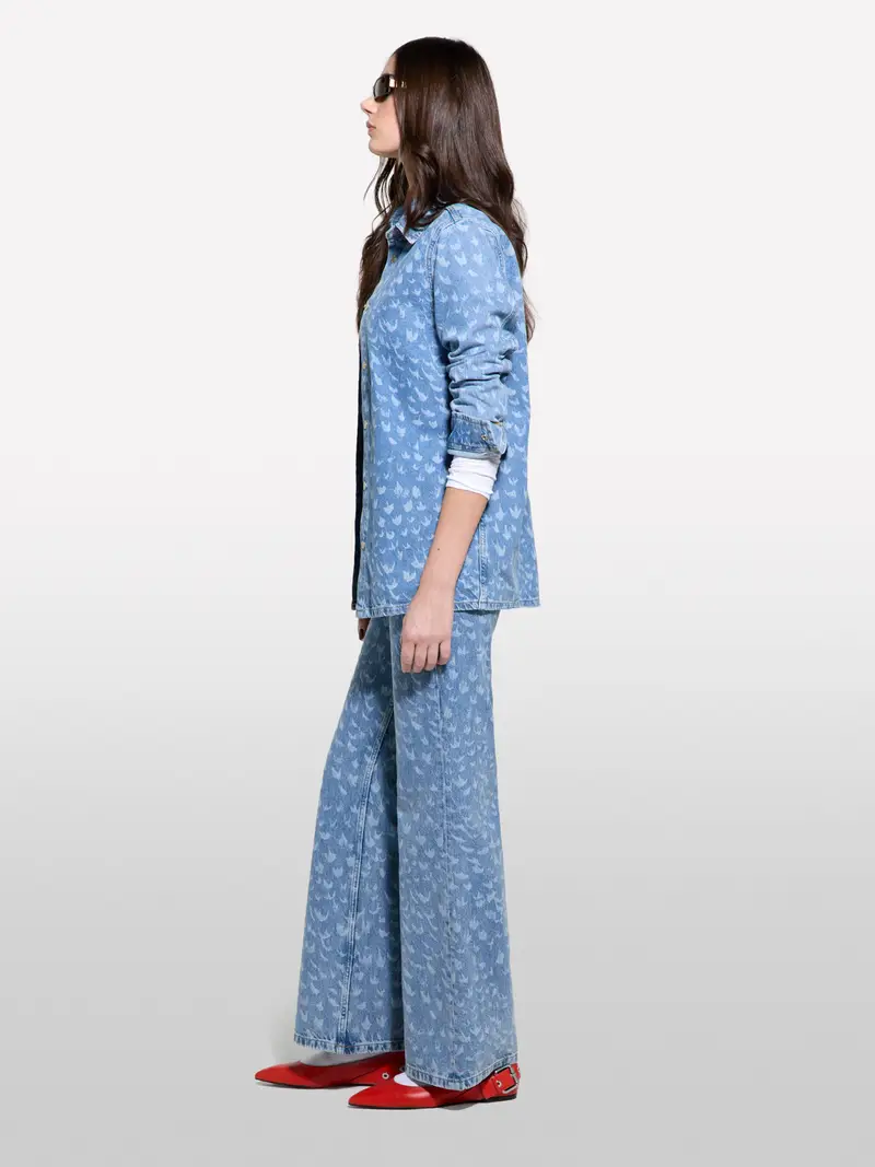 Jeans Stampati, Donna, Blu Chiaro miniatura 2