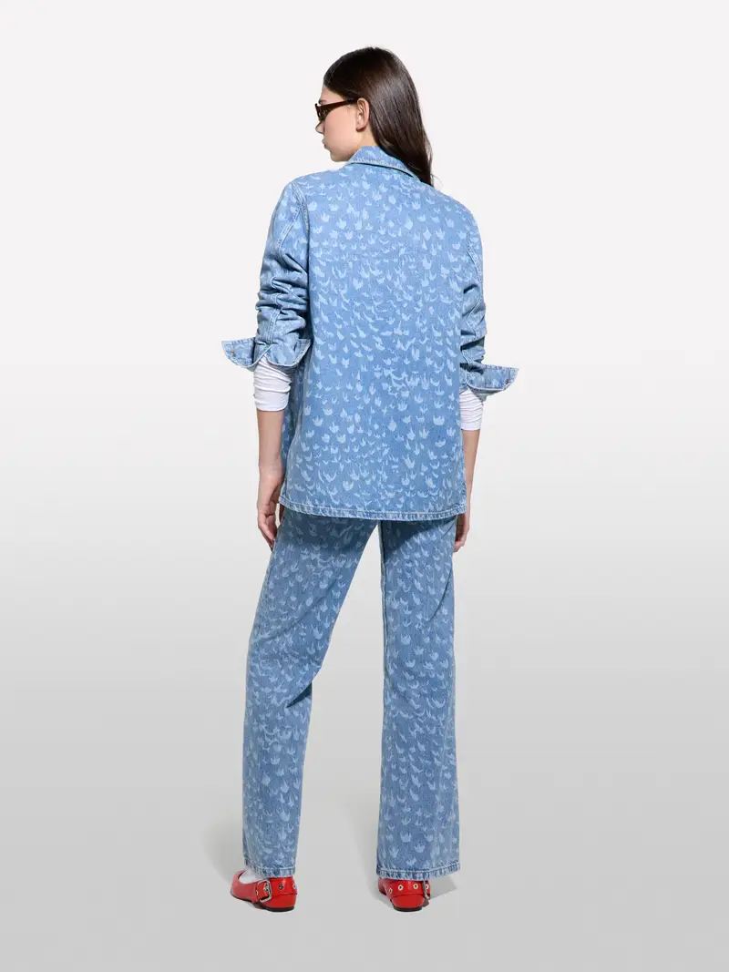 Jeans Stampati, Donna, Blu Chiaro miniatura 3