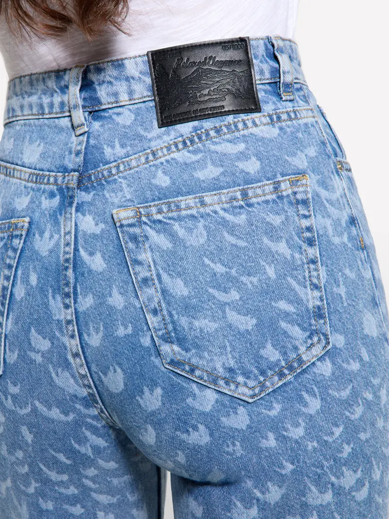 Jeans Stampati, Donna, Blu Chiaro miniatura 5