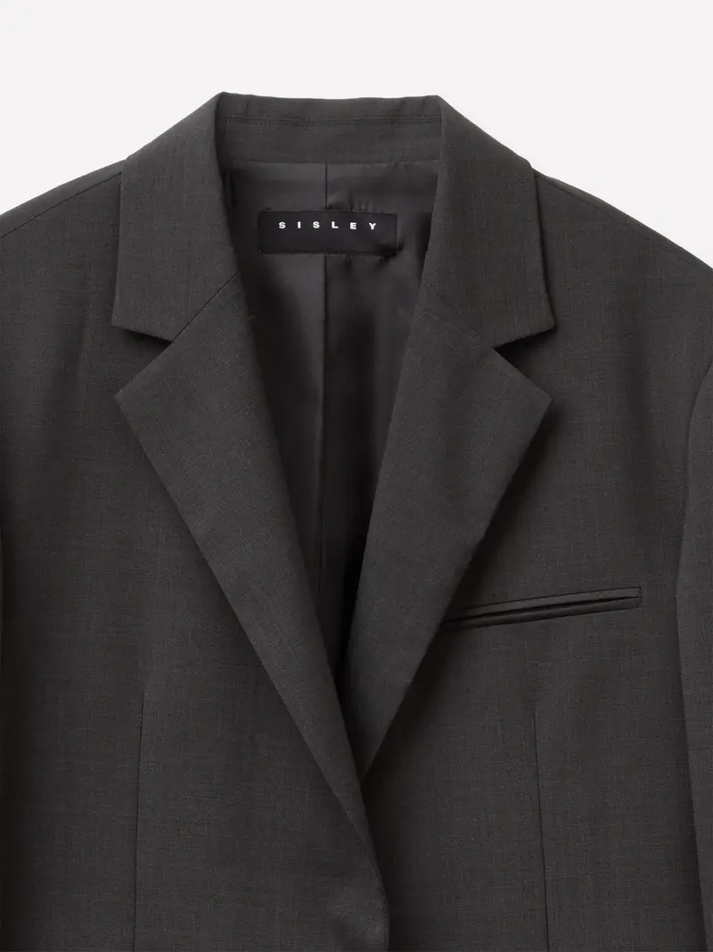 Blazer Over Fit, Donna, Grigio Scuro miniatura 3