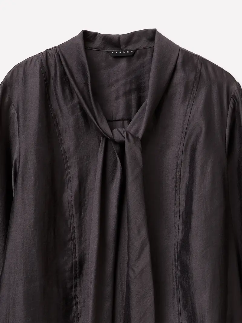 Blusa Con Fusciacca, Donna, Nero miniatura 3