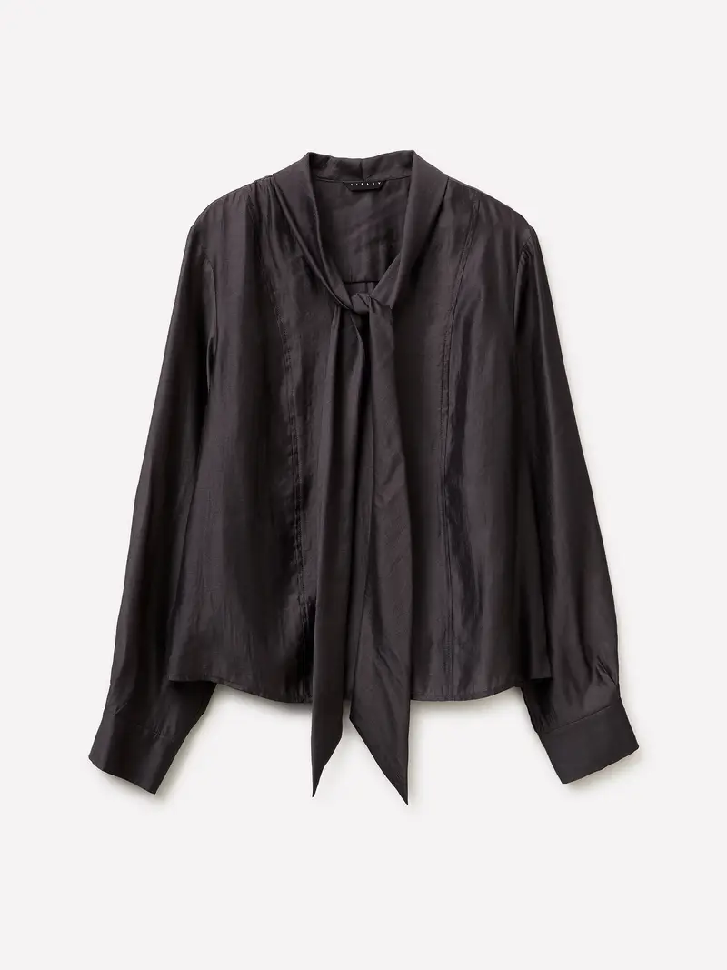 Blusa Con Fusciacca, Donna, Nero