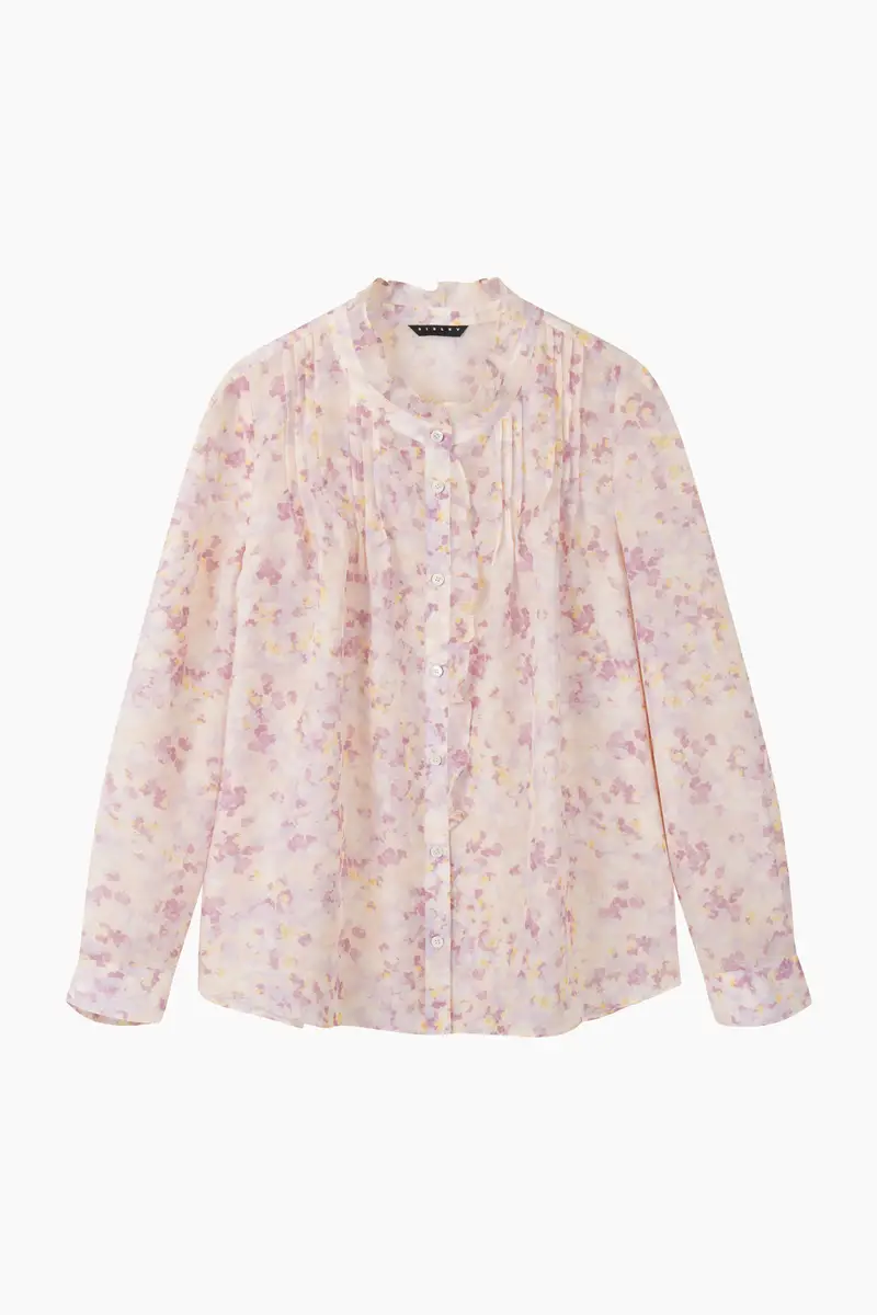 Camicia Floreale, Donna, Rosa Tenue