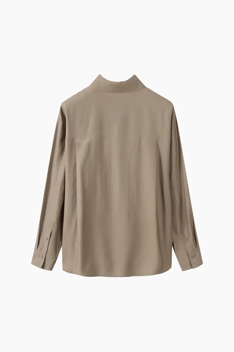 Camicia Fluida, Donna, Beige miniatura 2