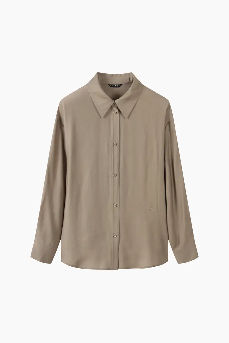 Camicia Fluida, Donna, Beige