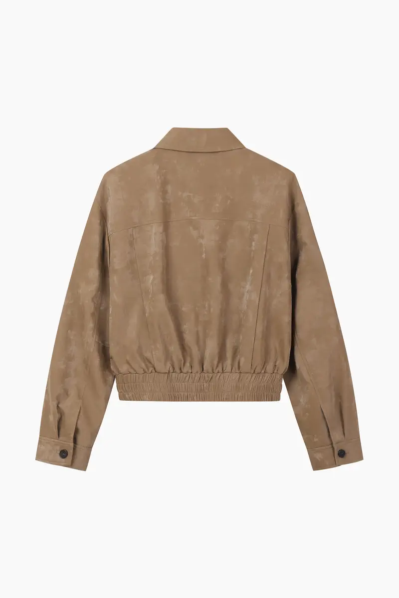 Giubbotto In Tessuto Spalmato, Donna, Cammello miniatura 2