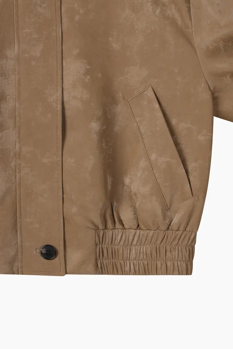 Giubbotto In Tessuto Spalmato, Donna, Cammello miniatura 5