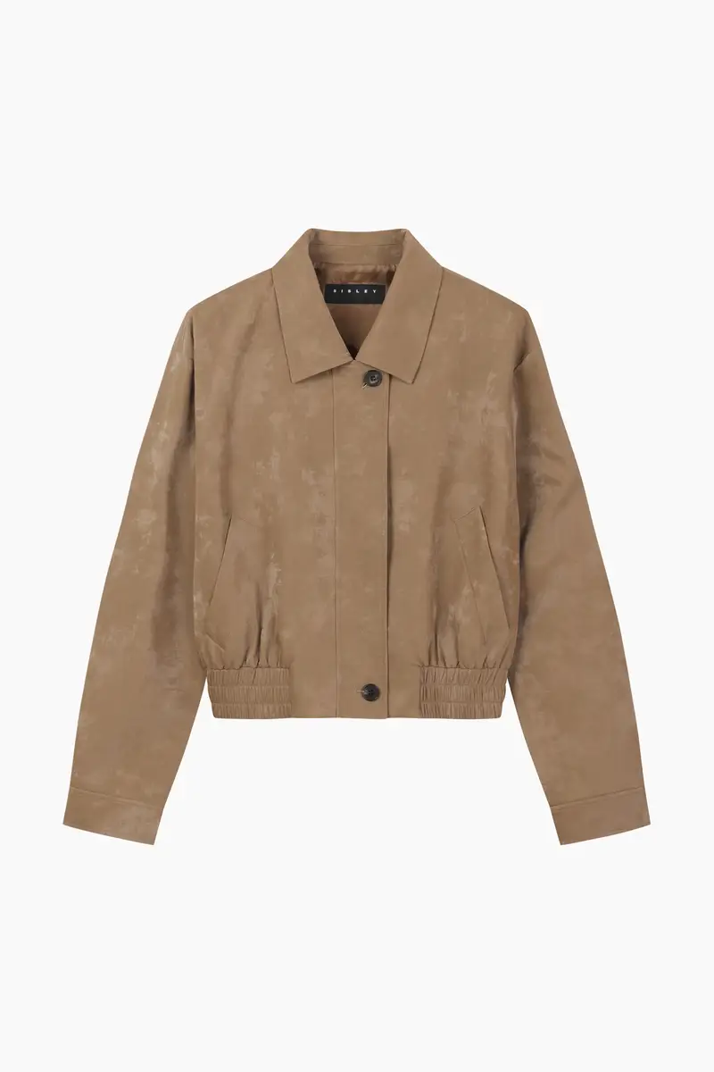 Giubbotto In Tessuto Spalmato, Donna, Cammello