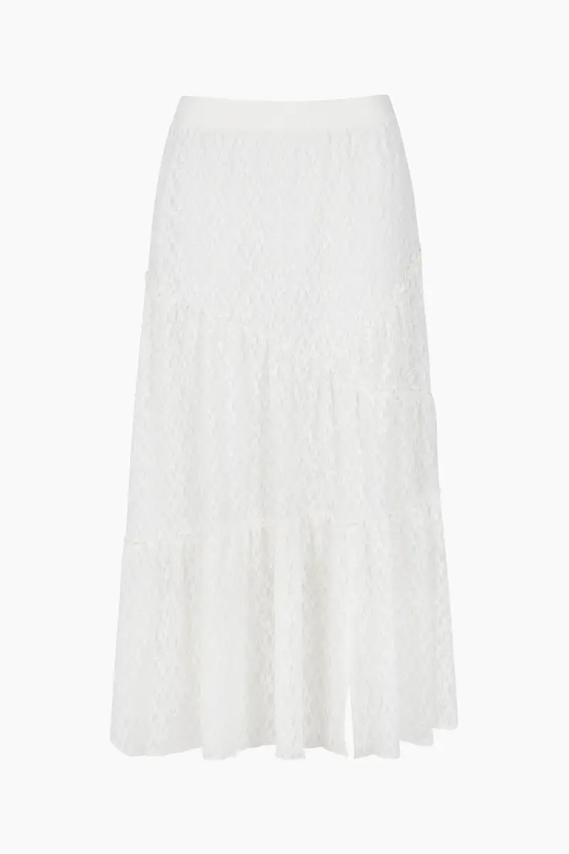 Gonna Crema In Pizzo, Donna, Bianco Panna