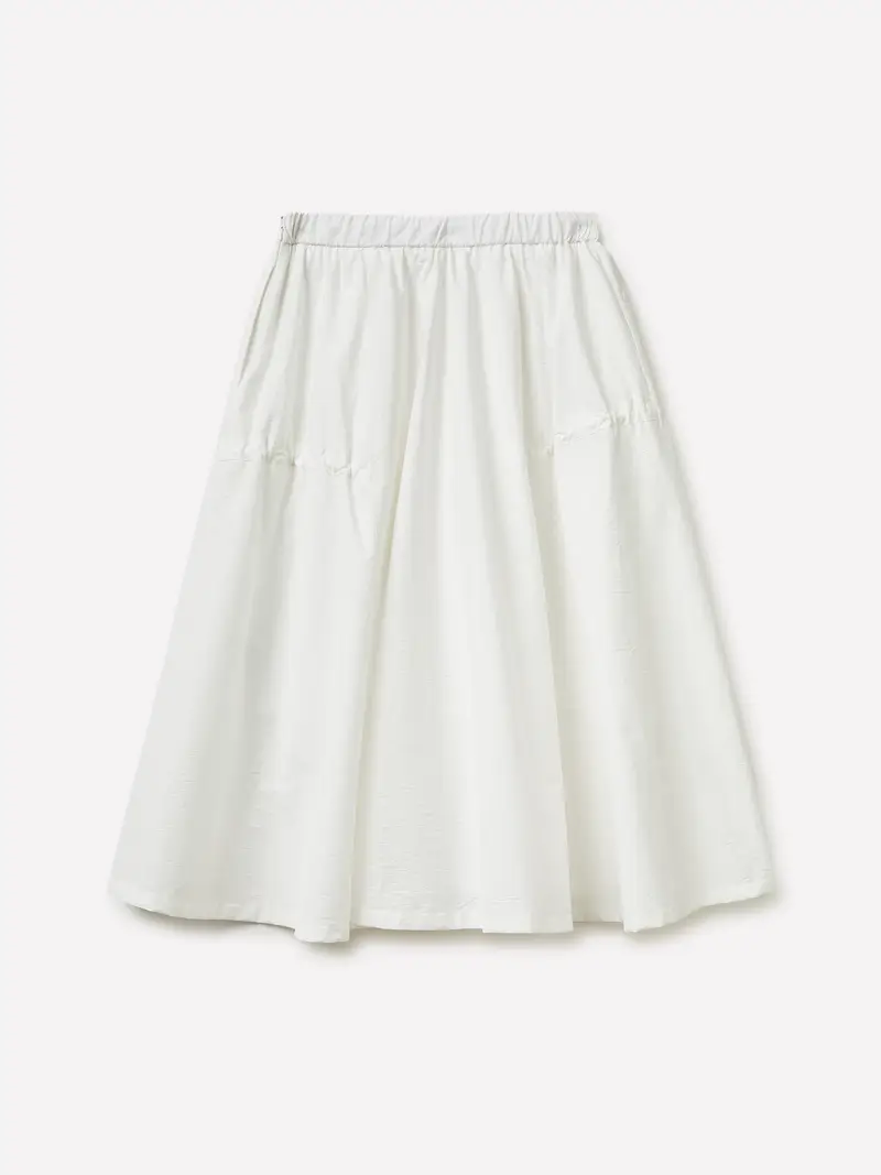 Gonna Midi Bianca, Donna, Bianco Panna miniatura 2