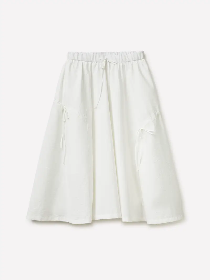 Gonna Midi Bianca, Donna, Bianco Panna