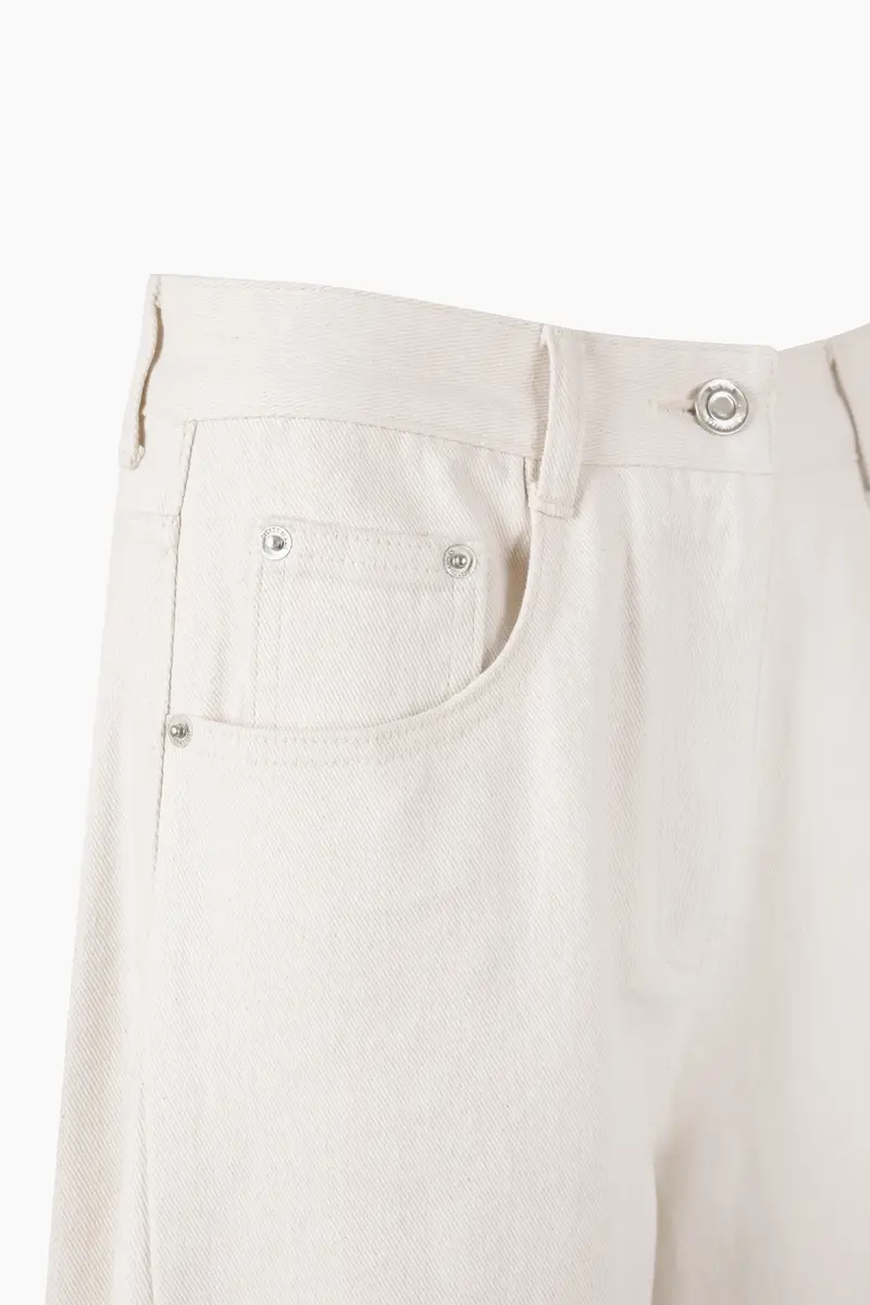 Jeans Barrel Fit, Donna, Bianco Panna miniatura 3