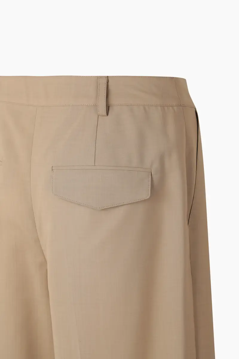 Pantaloni A Vita Alta, Donna, Cammello miniatura 4