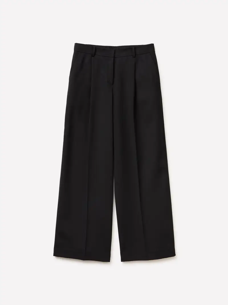 Pantaloni Ampi Neri, Donna, Nero