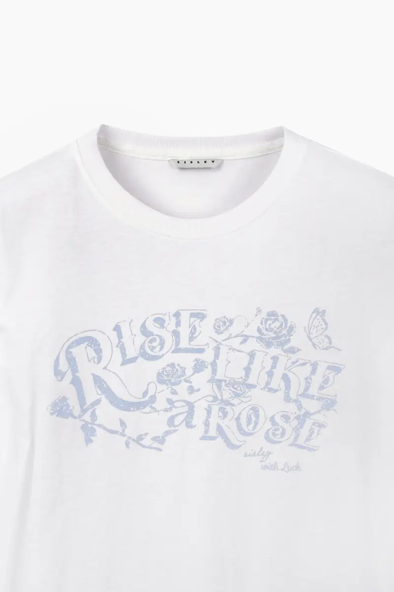 T-shirt Con Stampa, Donna, Bianco miniatura 3