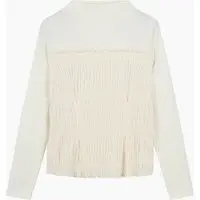 T-shirt In Velluto, Donna, Bianco Panna miniatura 5