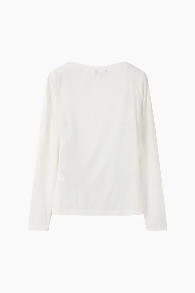 T-shirt Sovrapposta, Donna, Bianco Panna miniatura 2