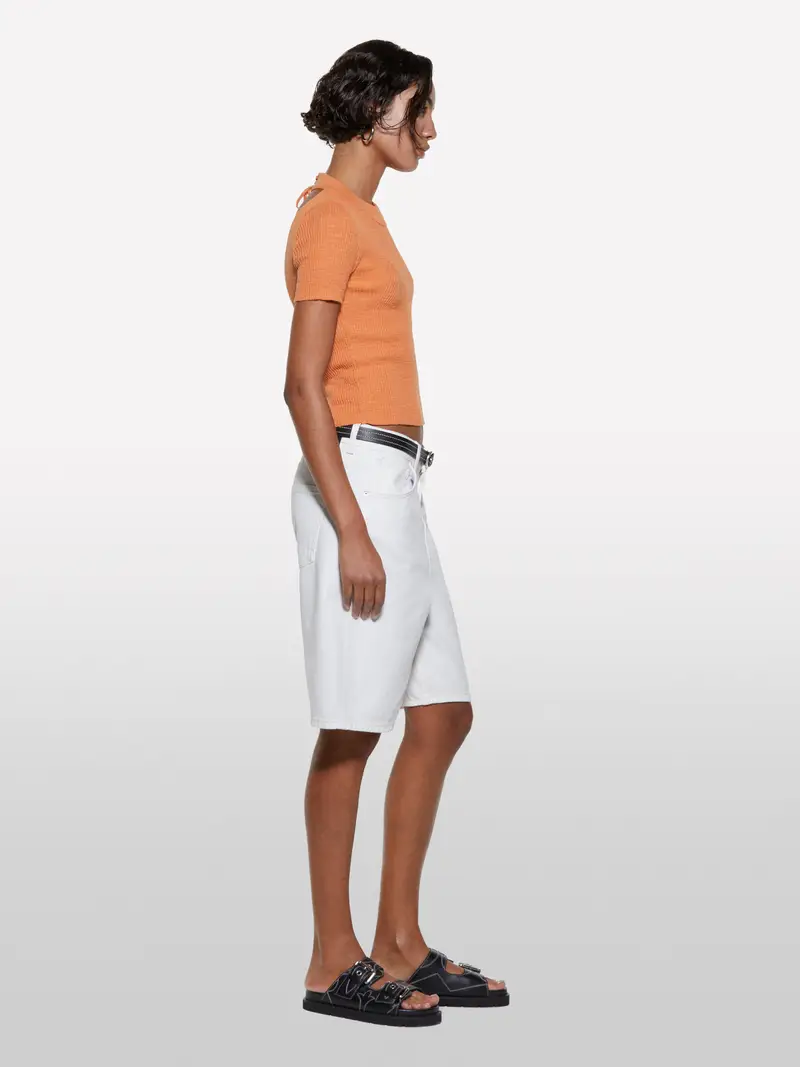 Maglia Arancione Con Oblò Dietro, Donna, Arancione miniatura 2