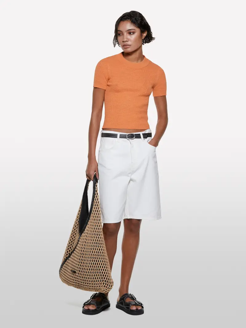 Maglia Arancione Con Oblò Dietro, Donna, Arancione