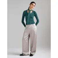 Maglia Con Sciarpetta, Donna, Verde Ottanio miniatura 5