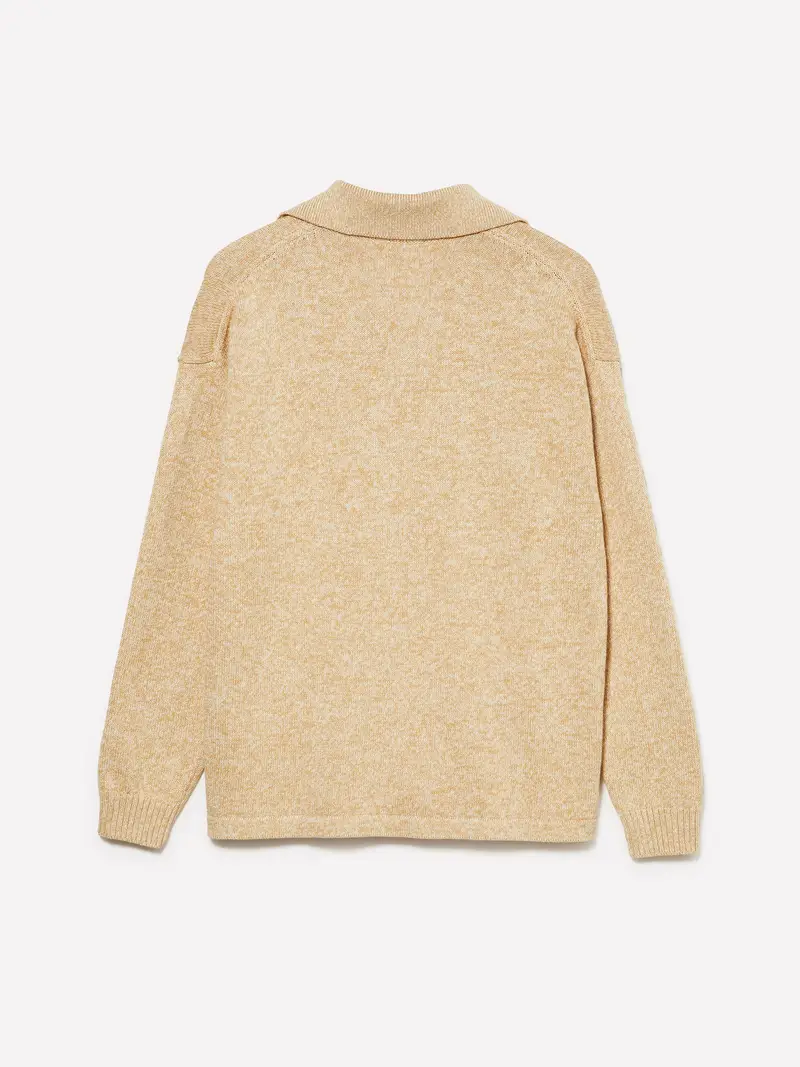 Maglia Effetto Polo, Uomo, Cammello miniatura 2