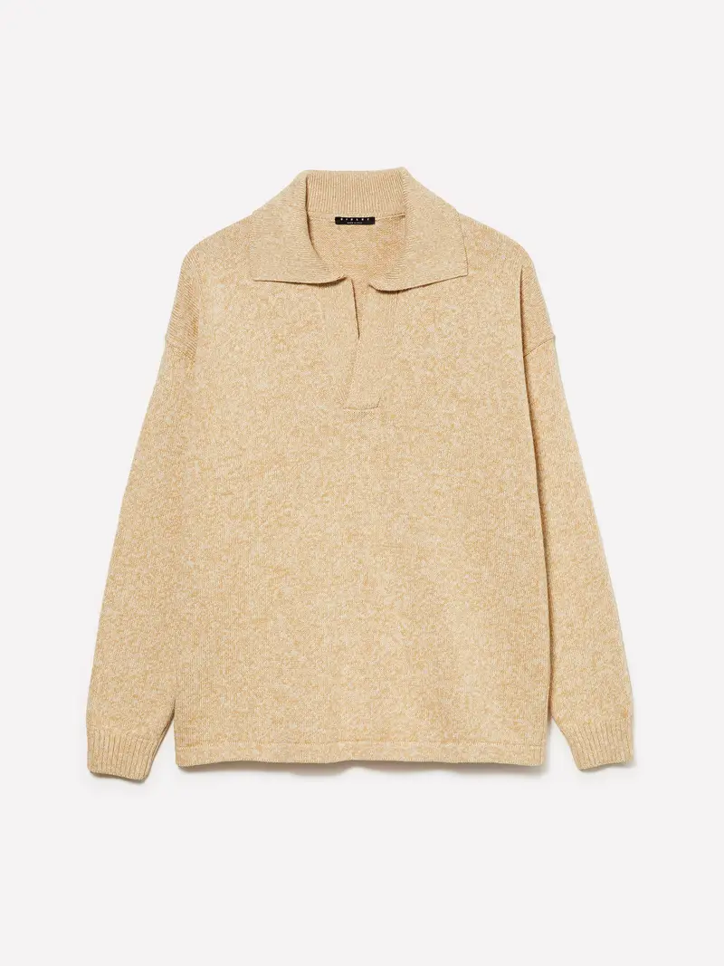 Maglia Effetto Polo, Uomo, Cammello