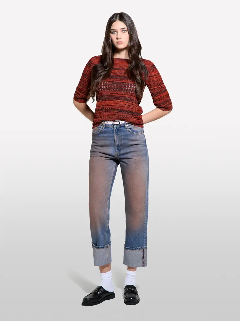 Maglia Effetto Sfumato, Donna, Rosso