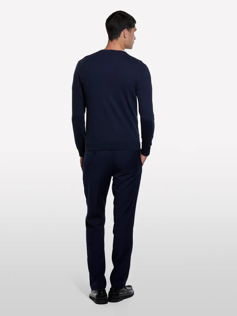 Maglia Girocollo Blu Scuro, Uomo, Blu Scuro miniatura 2