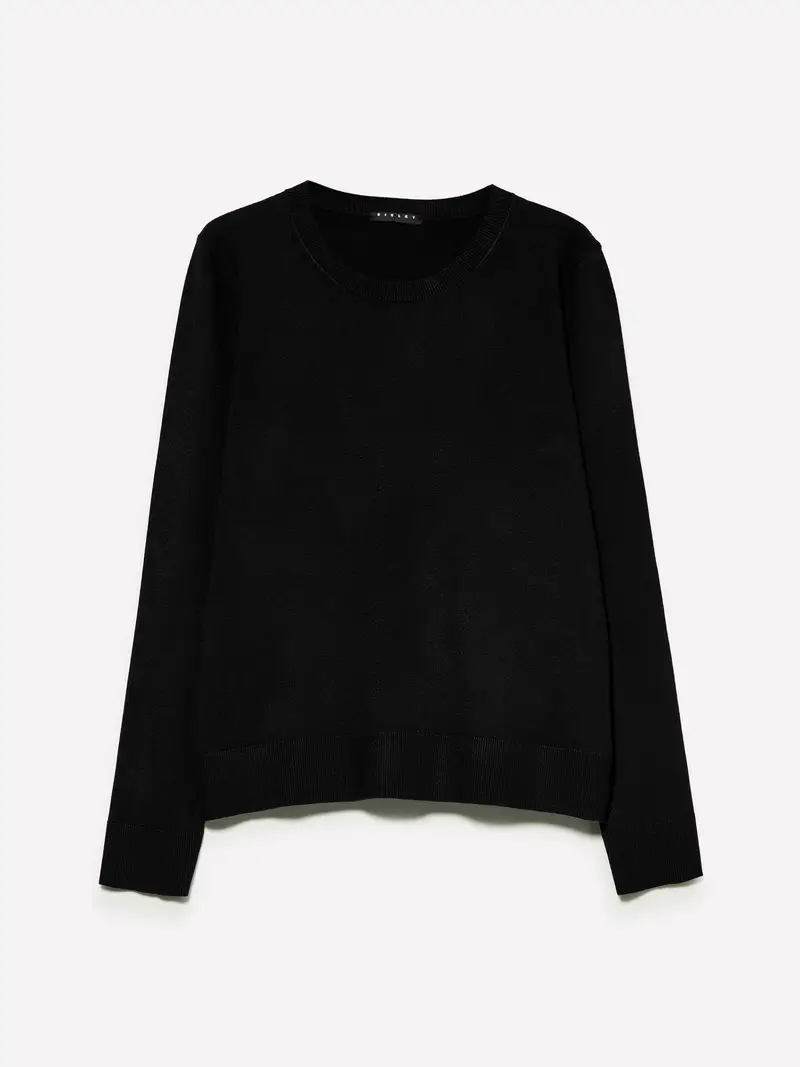 Maglia Girocollo Nera, Donna, Nero miniatura 5