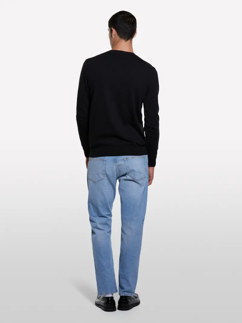 Maglia Girocollo Nera, Uomo, Nero miniatura 2