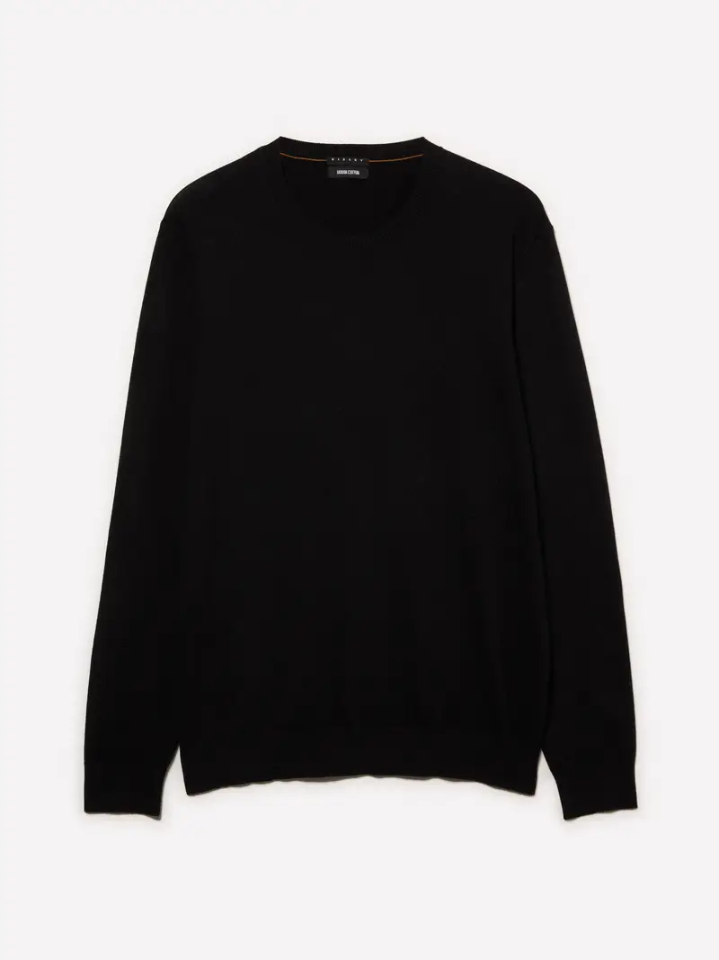 Maglia Girocollo Nera, Uomo, Nero miniatura 5