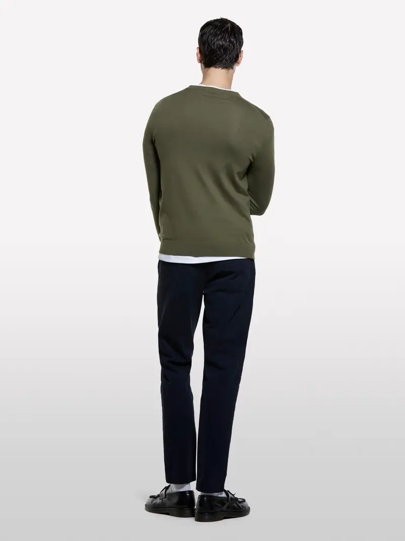 Maglia Girocollo Verde Oliva, Uomo, Verde Militare miniatura 2