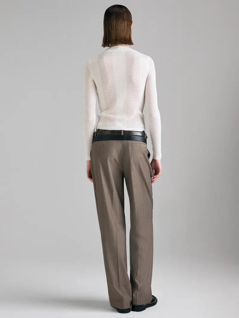 Maglia Lavorata, Donna, Bianco Panna miniatura 2