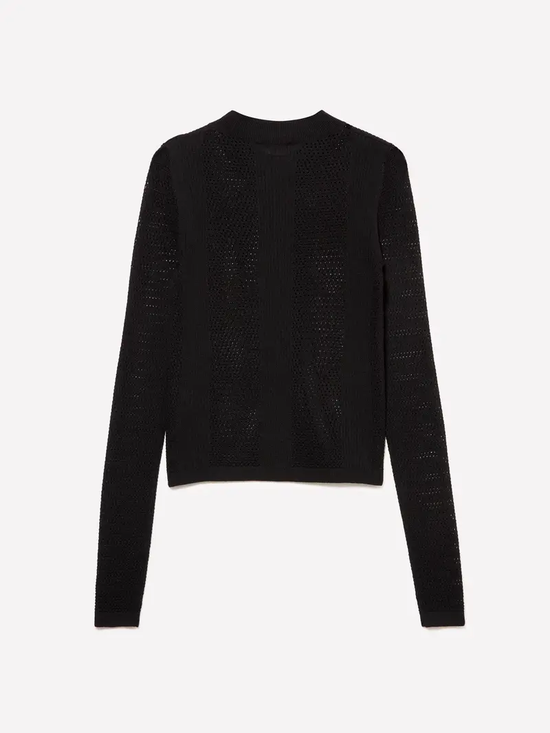 Maglia Lavorata, Donna, Nero miniatura 2