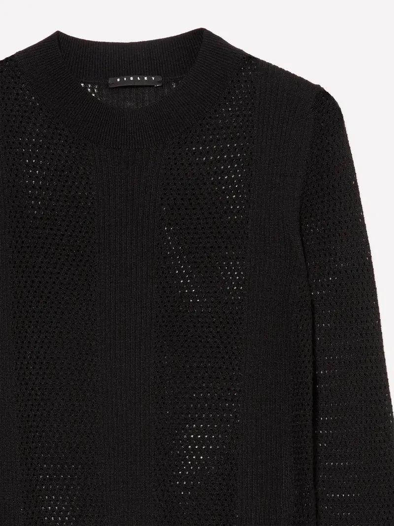 Maglia Lavorata, Donna, Nero miniatura 3