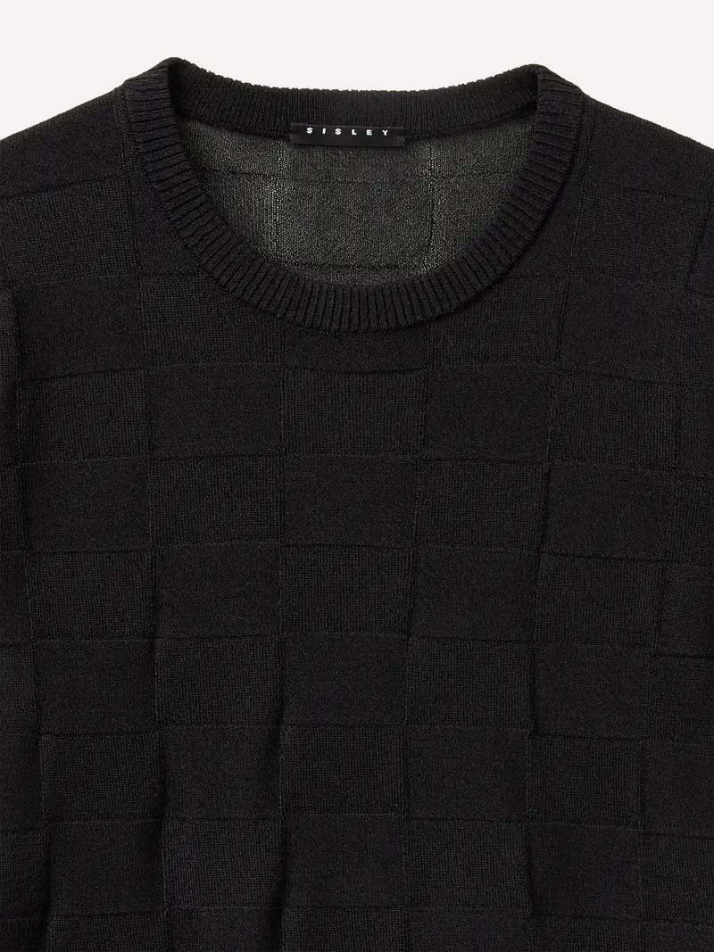 Maglia Lavorata, Donna, Nero miniatura 3