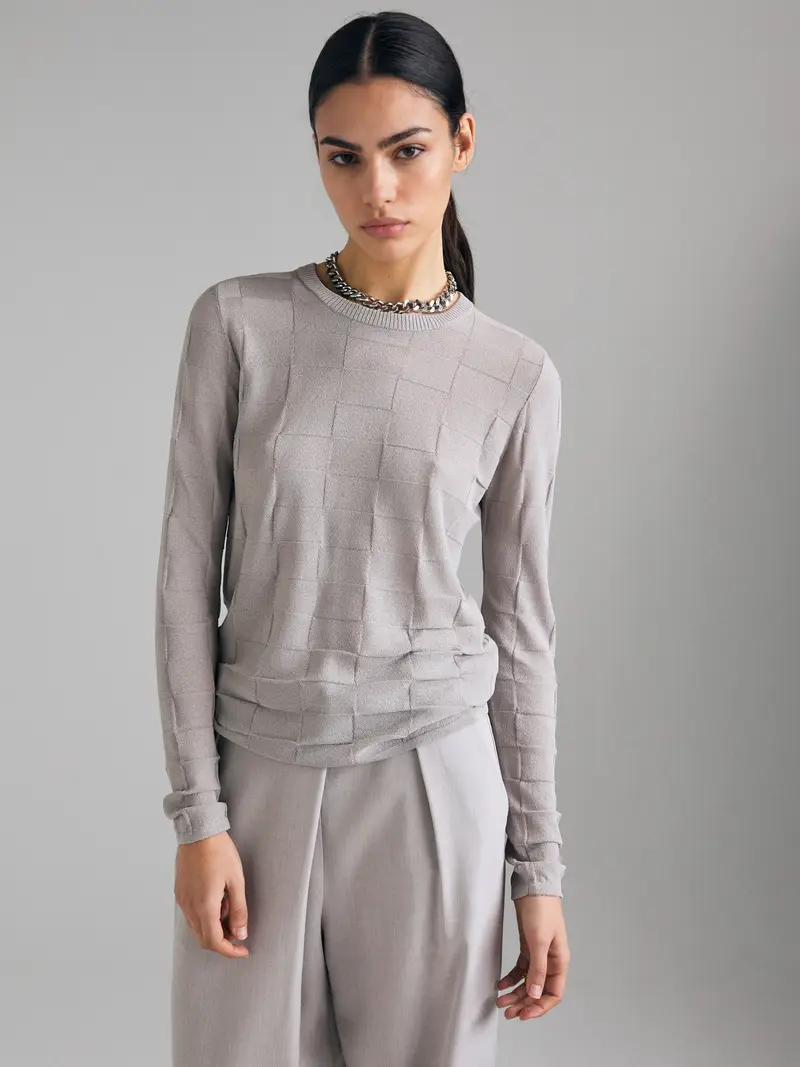 Maglia Lavorata, Donna, Rosa Carne miniatura 3