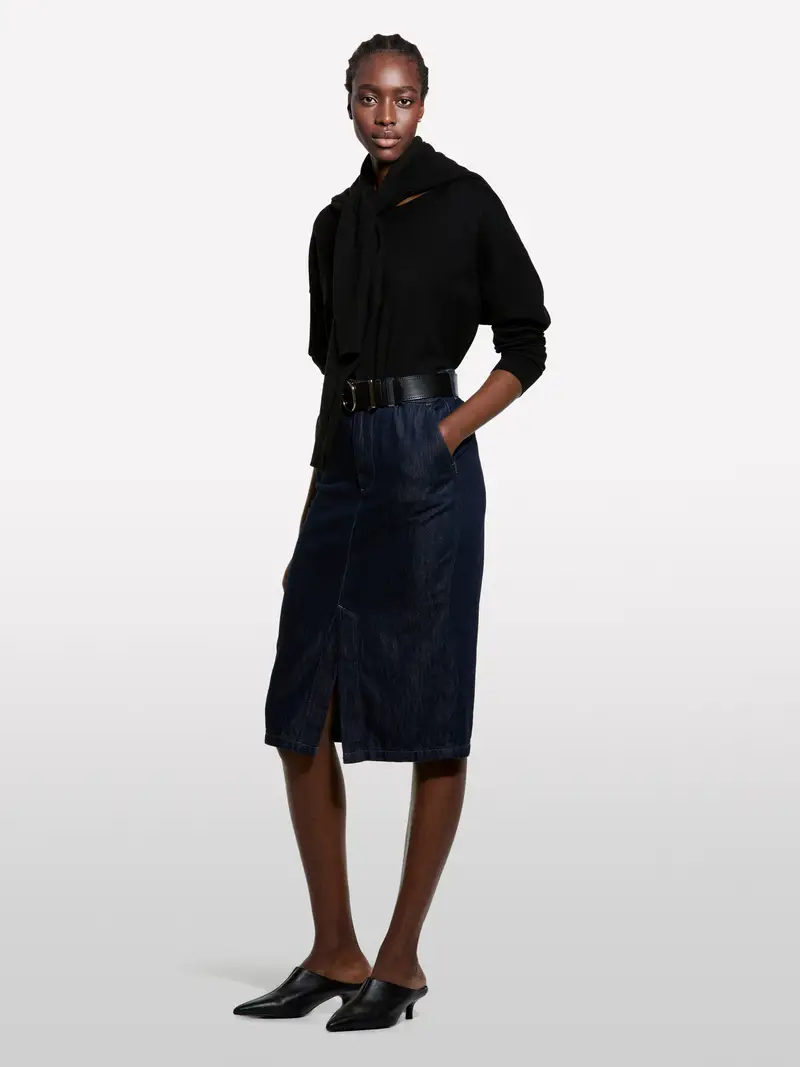 Maglia Nera Con Scollo A Barca, Donna, Nero