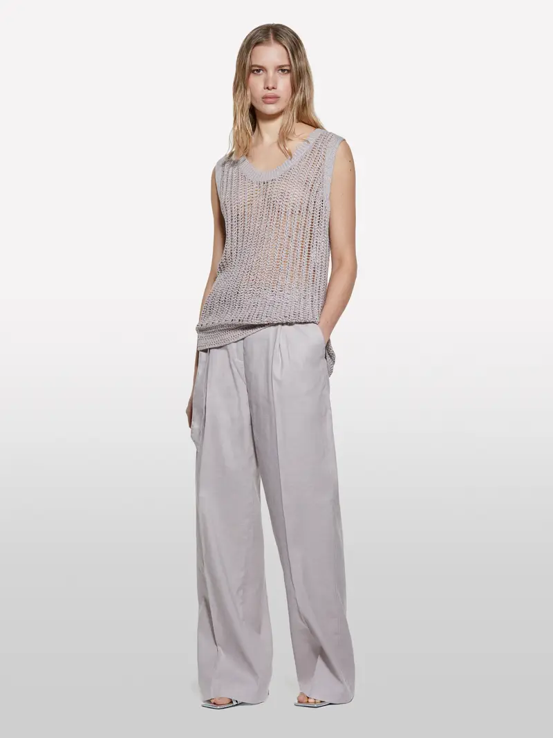 Maglia Traforata Beige, Donna, Beige