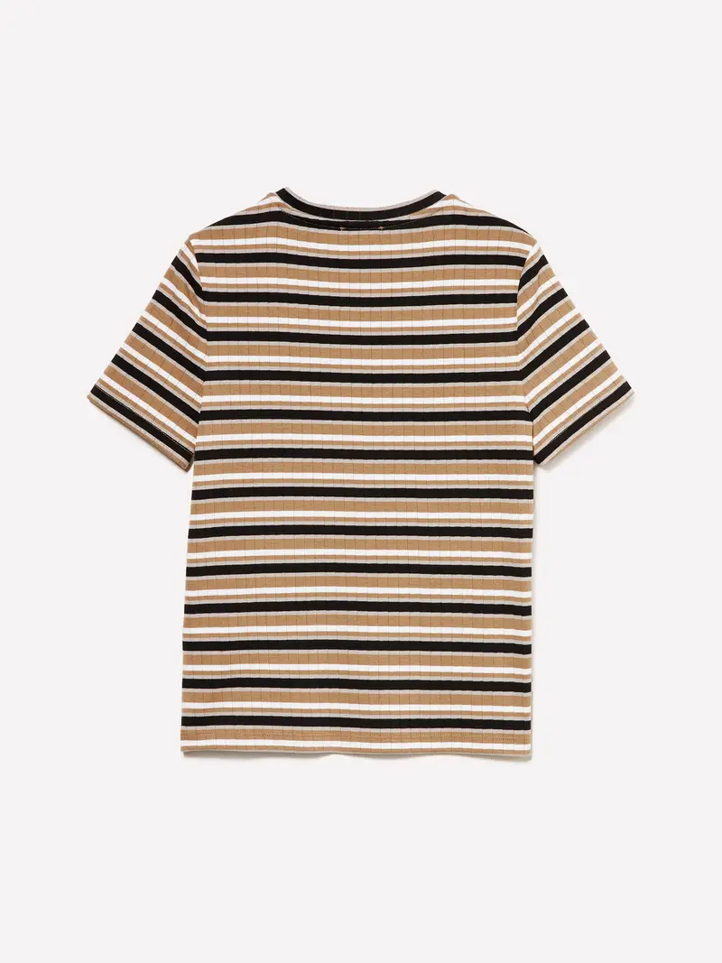 Maglietta A Coste, Donna, Multicolore miniatura 2