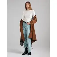 Maglietta Con Arriccio, Donna, Bianco Panna miniatura 5