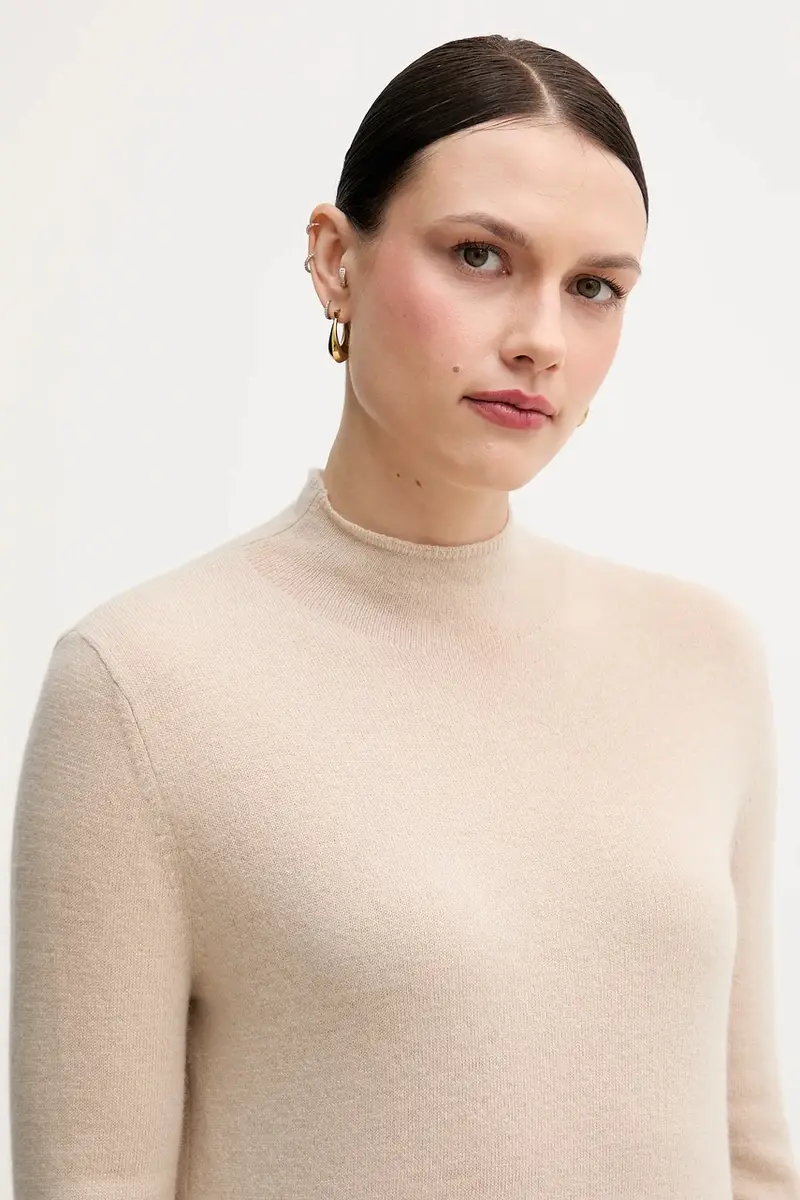 maglione con lana colore beige 122WL202B miniatura 4