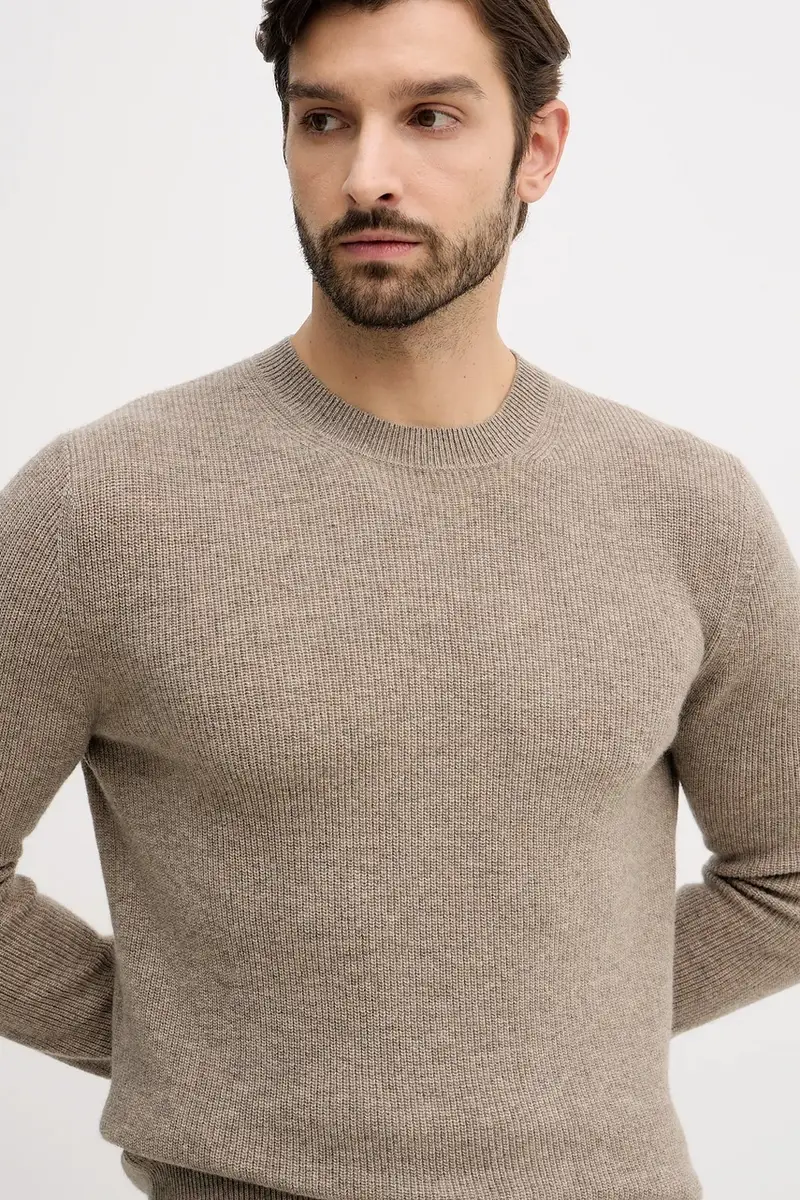 maglione con lana colore beige 18AYS104I miniatura 4