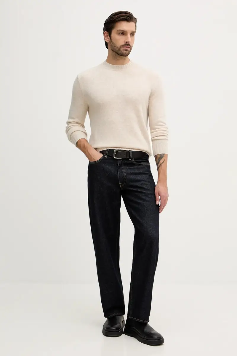 maglione con lana colore beige 18AYS104L miniatura 2