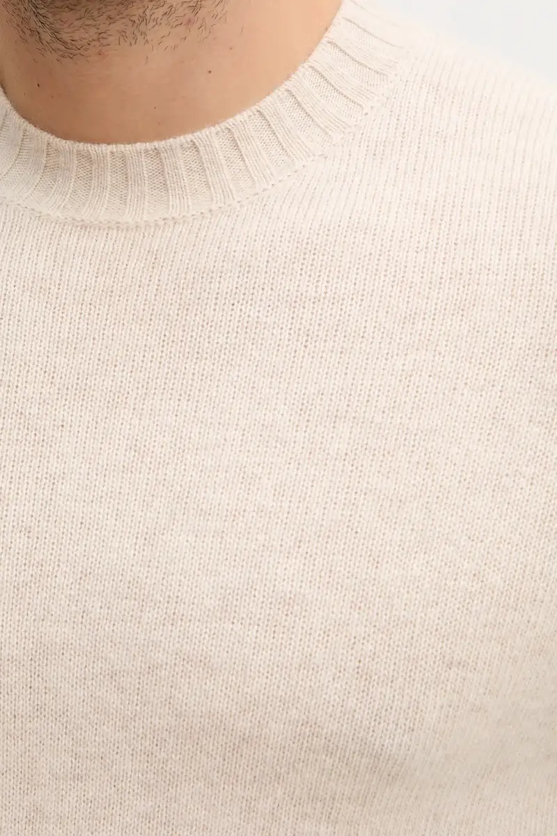 maglione con lana colore beige 18AYS104L miniatura 5