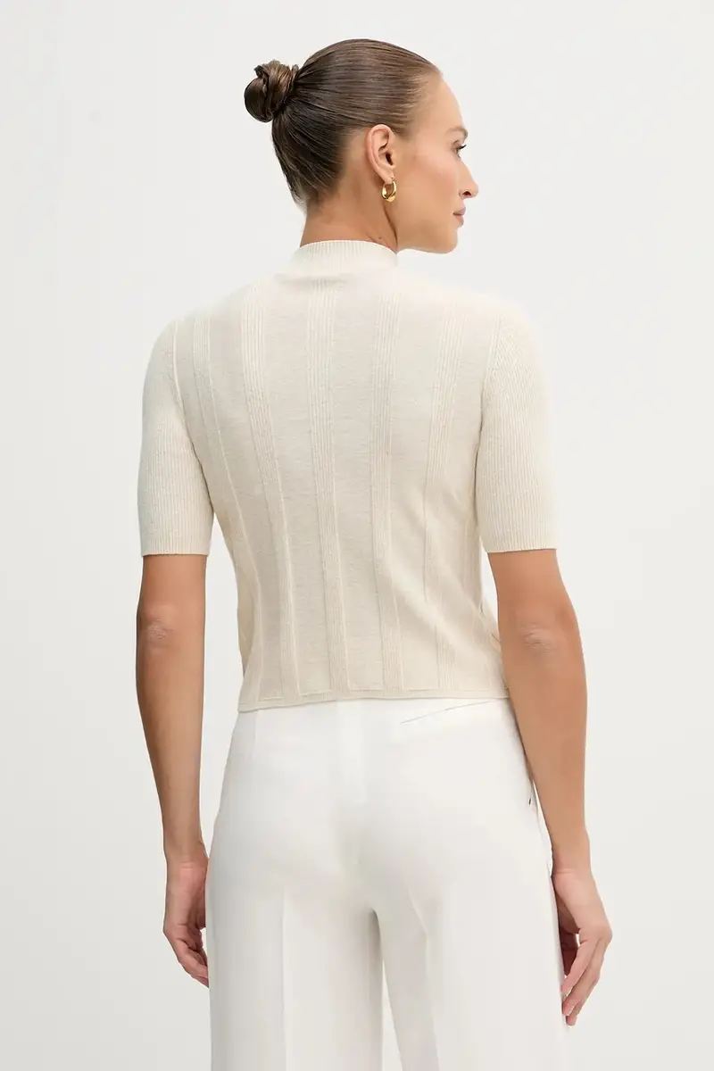 maglione con lana colore beige 1WH2M2025 miniatura 3