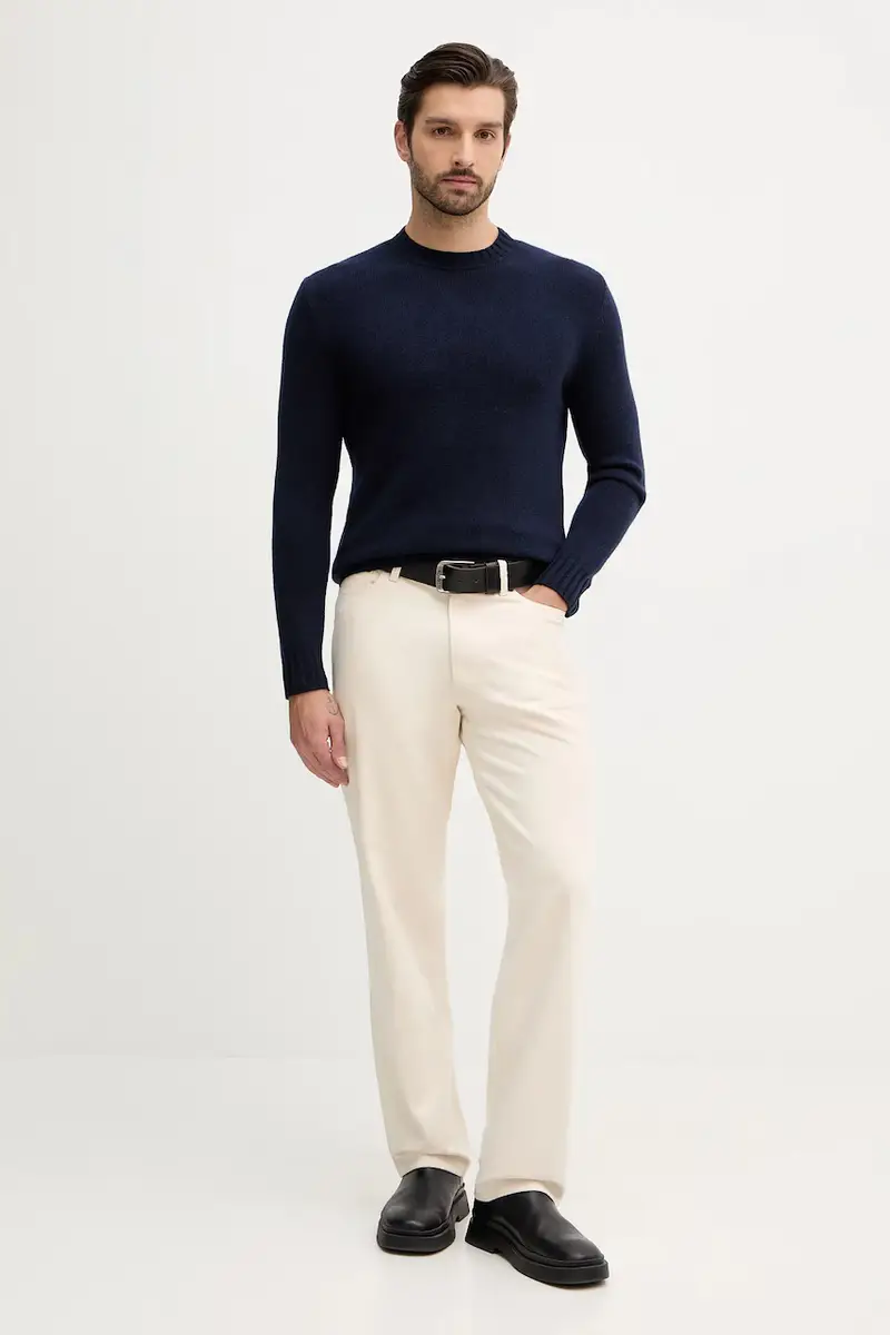 maglione con lana colore blu navy 18AYS104L miniatura 2